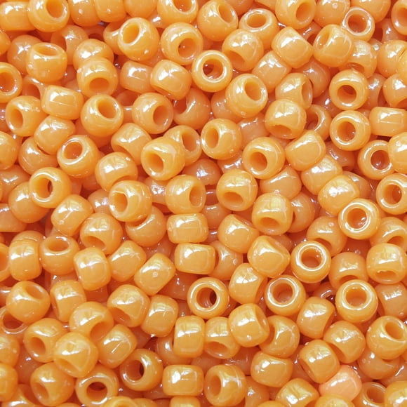 Orange Pumpkin Pony Crow Beads Large Hole Made in USA 6x9mm
