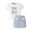 Sky Blue, variant on Qudderr Baby Kids Girls Summer Pullover Short Sleeve T-Shir Short Skirt Cotton Set Outfit for 18 Months-6 Years