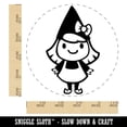 thumbnail image 2 of Cute Little Lady Gnome Rubber Stamp for Scrapbooking Crafting Stamping - Large 1-1/4 Inch, 2 of 7