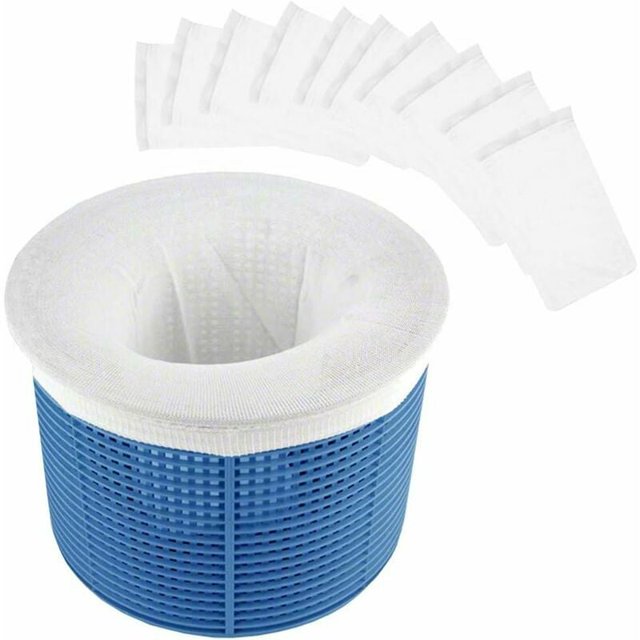 JinsintoPool Skimmer Socks, Durable Elastic Nylon Cloth Pool Skimmer Filter for Swimming Pool Basket, Net Pool Skimmer Socks for Swimming Pool Cleaning, Starlight, 10 Pieces
