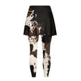 thumbnail image 5 of POLEROWomens Brown Cow Print Athletic Skirt with Leggings Butt Lifting Tennis Skirted Legging Yoga Skirts Slim Fit Tights Lounge Pants Trousers Workout Pants for Women Plus Size, 5 of 6