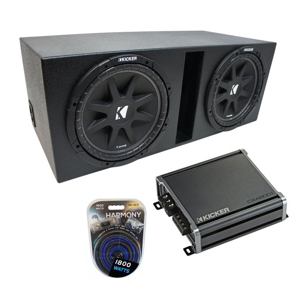 Universal Car Stereo Rhino Coated Ported Dual 10" Kicker Bundle Comp