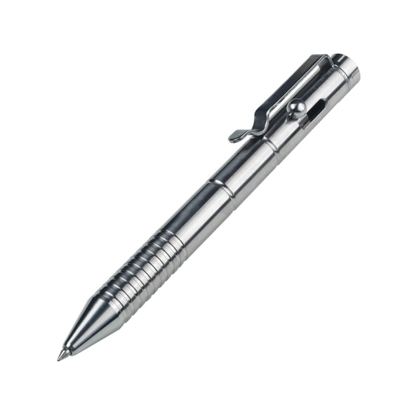SMOOTHERPRO Titanium Bolt Action Pen with Tungsten Side for Business Office Tremor Parkinson Arthritic Signature Writing EDC Color Natural (Ti598)