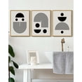 thumbnail image 2 of SHENIFY Black Abstract Wall Art Decor Solid & Spiral Semi-Circles Geometric Shapes Drawings Modern Art Decorative Ready to Hang 11x14in3pcs Natural Framed, 2 of 5