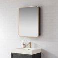 thumbnail image 4 of Talayuela 24 in.W x 32 in.H Aluminum Framed Medicine Cabinet in Brushed Gold, 4 of 17