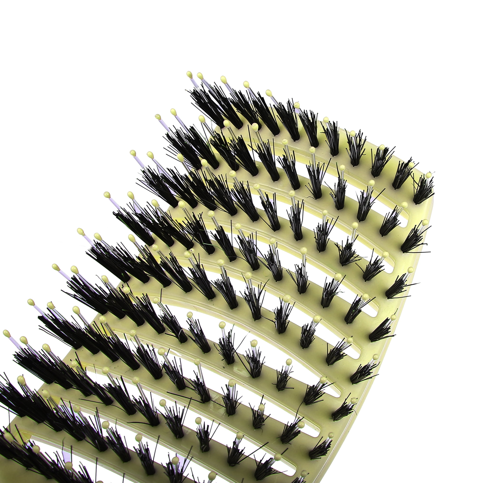 Unique Bargains 1Pc Vent Detangling Brush with Detangling Pins Hair Comb Yellow
