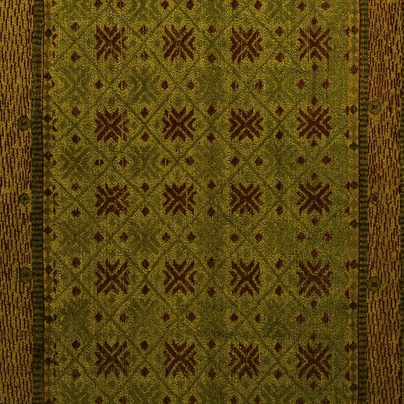 Ahgly Company Indoor Square Abstract Yellow Modern Area Rugs, 4' Square