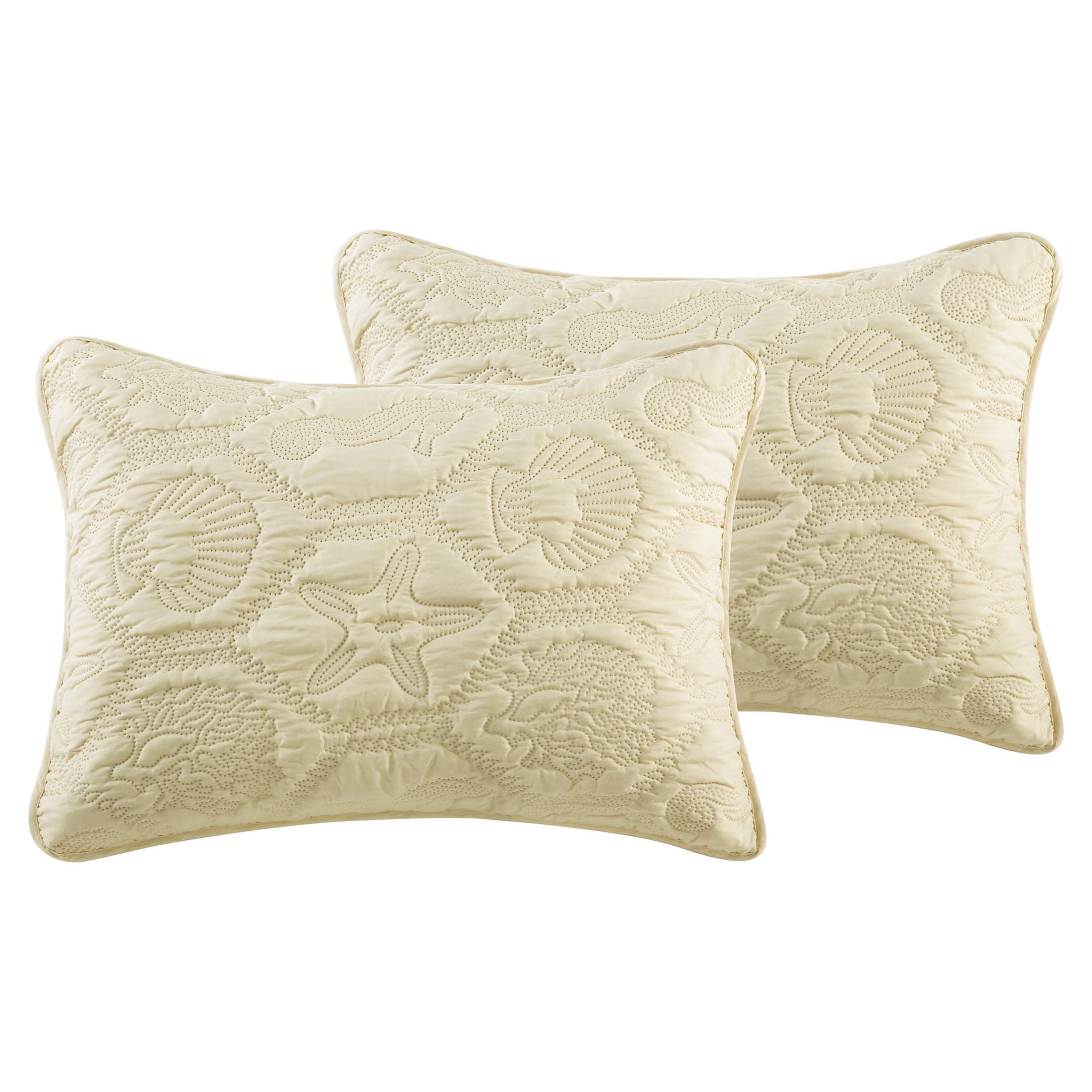 VCNY Home Shore Coastal 3-Piece Tan Textured Sealife Quilt Set, King, Adult, Unisex