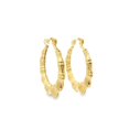 thumbnail image 2 of 18K Gold Filled Designed Round Lever Back Bamboo Hoops (L441), 2 of 3