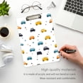 thumbnail image 5 of Plastic Clipboard Acrylic Hanging Clip Board with silver Low Profile Office School Supplies 12.5x9 Cute Cars and Triangles, 5 of 9