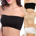 thumbnail image 3 of Womens Strapless Padded Bra Bandeau Tube Top Removable Pads Seamless Crop Colors, 3 of 5