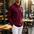 thumbnail image 6 of Evdexr Men's Polo Shirts 2026 Collared Long Sleeve Shirt Fall Golf Athletic Lightweight T Shirts Solid Loose Fit Buttons Fishing Tops 2XL, 6 of 8