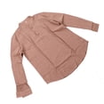 thumbnail image 3 of Men Long Sleeve Shirt Stand Collar Slim Fit Plain Color Button Front Shirt for Office Business Coffee Color XXXL, 3 of 24