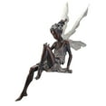 thumbnail image 5 of iMucci Coffee Outdoor Sitting Flower Fairy Statue Garden Ornament Resin Craft Statue Fairy Garden Accessories for Landscaping Yard Decoration, 5 of 5