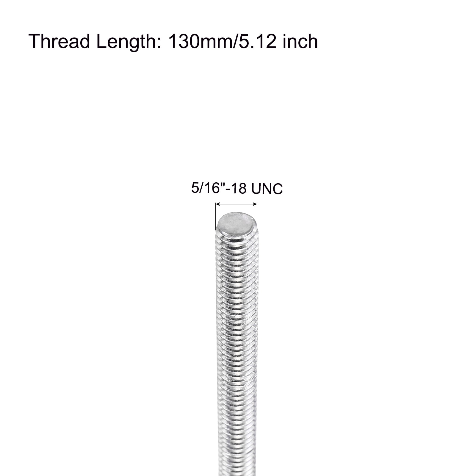 Uxcell Fully Threaded Rod 5/16"-18 UNC Pitch 304 Stainless Steel Right Hand 5.12" 8Pcs