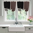 thumbnail image 4 of Brown Black Tie Up Curtains 45 Inches Long, Kitchen Window Curtains Over Sink, Modern Abstract Art Farmhouse Striped Small Window Curtains Shade Balloon Curtains Valances for Bedroom/Cafe 34"x45", 4 of 8