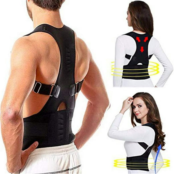 Back Brace Posture Corrector for Women & Men, Neoprene Magnetic Corset  Provides Lumbar & Shoulders Support, Solution for Kyphosis & Scoliosis