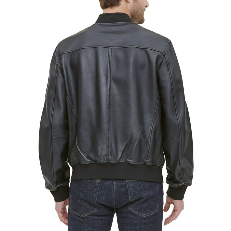 Cole haan men's leather bomber jacket new arrivals
