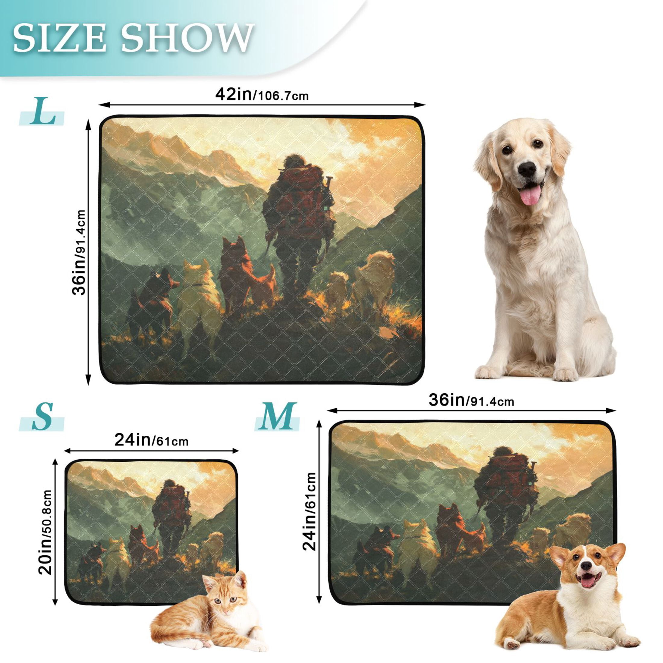 Qxltty Homeless Man and Dog Cat litter Pads Pet Set of 3 Diaper Mats Center Anti-leakage Layer Absorbent Soft and Comfortable