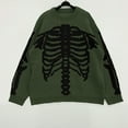 thumbnail image 2 of XIAOCHA Womens Sweaters Casual Skeleton Jacquard Crewneck Knit Pullover Sweater Loose Fit Long Sleeves Soft Comfortable Top Halloween Holiday, 2 of 3