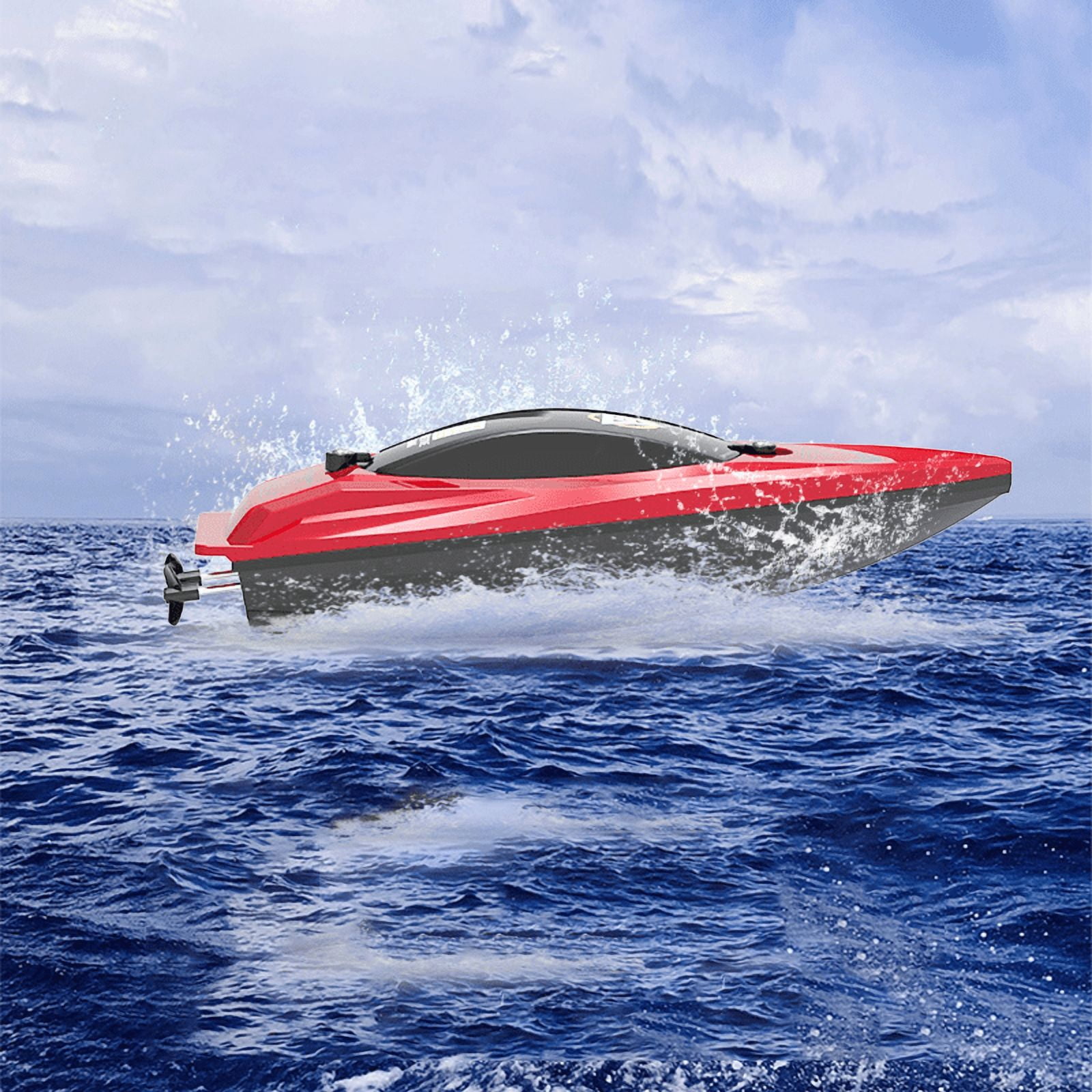 High-Speed RC Boat, Dual Motor Waterproof Toy Speedboat for Pools & Lakes