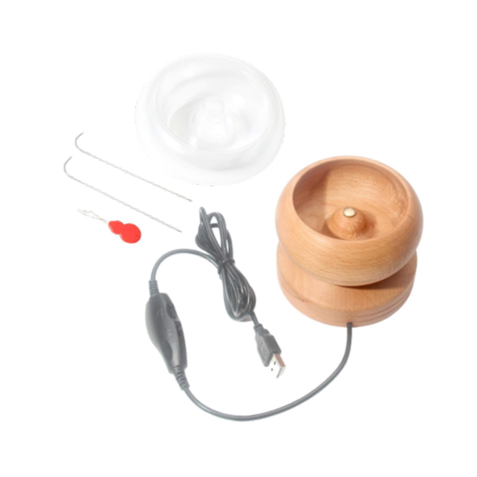 Milageto Electric Bead Spinner Bead Bowl Beads Loader Easy to Use USB Automatic Wood Bowl
