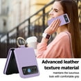 thumbnail image 6 of for Motorola Razr 40 Case, Classic Premium PU Leather Flip Case with Card Holder Shockproof Drop Protective Ring Holder Phone Case Cover for Motorola Razr 40, Purple, 6 of 6