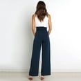 thumbnail image 4 of Ladies Workplace High Waist Straight Pants - Casual Versatile, Belted, Pocket Design, Comfortable Fabric, for Spring/Summer/Autumn, 4 of 7