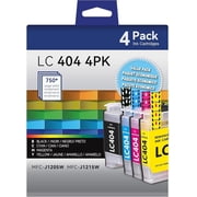 LC404 Ink Cartridge Compatible for Brother LC404 ink for High Yield Brother MFC-J1205W MFC-J1215W MFC-J1205W Printer (Black Cyan Magenta Yellow, 4 Pack)