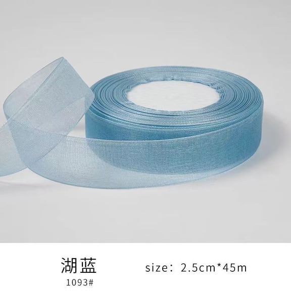 XmhyTop 2.5cm x 45M Luxury Satin Gift Wrapping Ribbon, Durable Nylon Fabric Decorative Ribbon Ideal for Crafts, Weddings & Gift Packaging, Blue