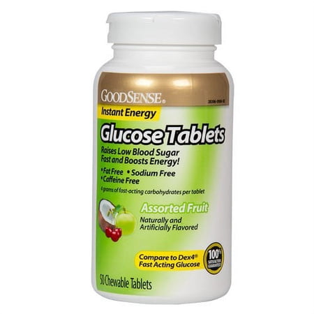 GoodSense Glucose Tablets, Assorted Fruit, 50 Ct