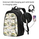 thumbnail image 2 of Balery Transportation Cartoon Mochila con carga USB para hombre y mujer - Mochila impermeable y antirrobo para laptop con puerto USB para viajes, trabajo, 2 of 7