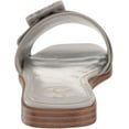 thumbnail image 3 of Sam Edelman Inez Pebble Grey Squared Open Toe Slip On Buckle Strap Slide Sandals (Pebble Grey, 6), 3 of 6