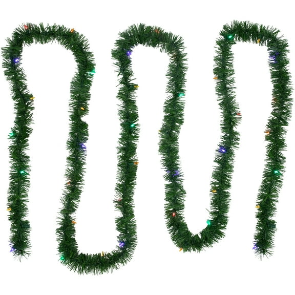 Northlight 18' x 3" Pre-Lit Pine Artificial Christmas Garland, Multicolor LED Lights