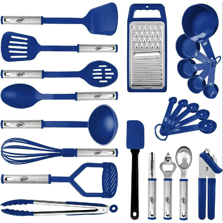 Kitchen Utensils Set, Non Stick And Heat Resistant Kitchen Gadgets,  Spatula, Spoon, Egg Beater, Measuring Spoon, Bottle Opener, Nylon And  Stainless Steel Kitchen Utensil Set New Home Essentials, Pots And Pans  Kitchen