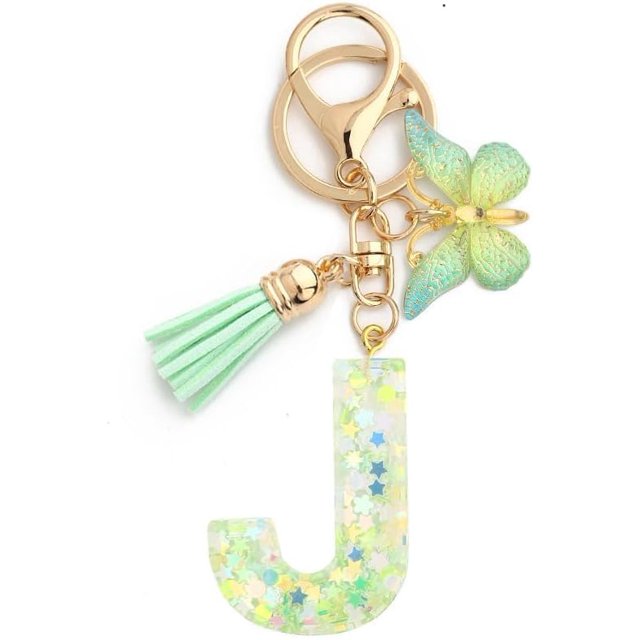 Letter Keychain,26 Letters A-Z Decorative Letter Keychain,Name Keychain for Women Girls Men Teenager Gift