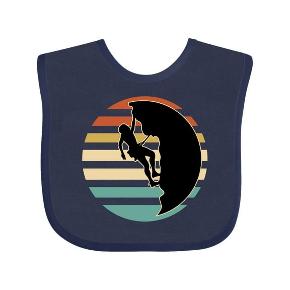 Inktastic Rock Climbing Mountain Climber Silhouette Boys or Girls Baby Bib