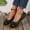 Black, variant on Rvasteizo Flats for Women Lace Mesh Round Closed Toe Solid Thick Sole Trendy Slide Outdoor Walking Shoes