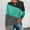 Green, variant on Women Long Sleeve Shirts Trendy Color Block Round Neck Pullover Tee Tops Stretch Comfy Classic Fit Workout Casual Blouses