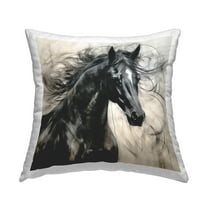 Stupell Industries Swirling Horse Portrait Decorative Printed Throw Pillow Design by Irena Orlov