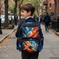thumbnail image 6 of Chririnla Shark with Thunder & Lava Art Print Zaino per ragazze with Lightweight Multi Pockets Kids Backpack, Durable 17 Inch School Bag for Travel High School Daily Use, 6 of 10