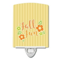Caroline's Treasures BB6918CNL Fall Fun Stripes Ceramic Night Light, 6x4x3", multicolor