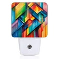 thumbnail image 2 of Square LED Night Lights Lamp with Dusk to Dawn Sensor, Energetic Multicolor Shapes Night Light Plug Into Wall for Kids Room, Bedroom, Bathroom, Kitchen, Hallway, 2 of 3