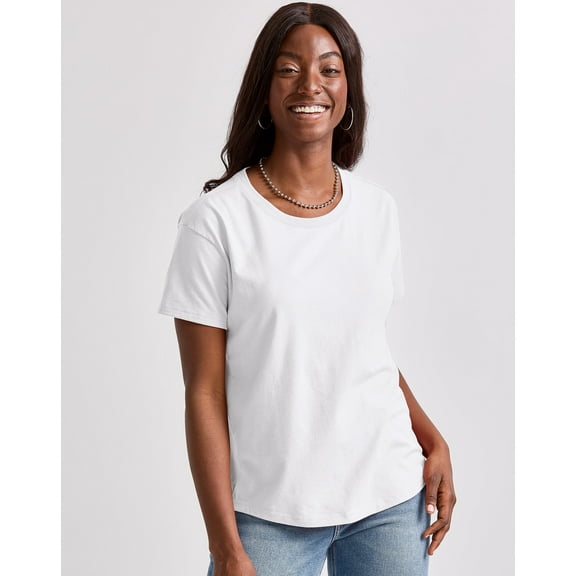 Hanes Originals Women's Tri-Blend T-Shirt, Relaxed Fit Eco White XS