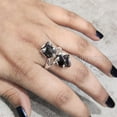thumbnail image 3 of Natural Garnet Ring, Rough Garnet Gemstone Ring, January Birthstone, Double Stone, 925 Sterling Silver, Womens Ring, Christmas, Thanksgiving, Handmade, Statement Jewelry, Rough Gemstone Jewelry, 3 of 6