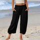 thumbnail image 1 of TaTaai Women's Solid Color Loose Fit Elastic Waist Beam Foot Long Pants Comfortable Casual Trousers with Convenient Side Pockets Versatile Daily Sports and Lounge Pants Gift, 1 of 6