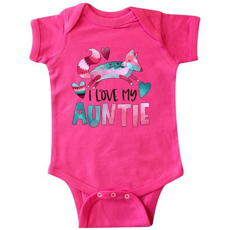 

Inktastic I Love My Auntie Pink and Blue Fox with Hearts Gift Baby Boy or Baby Girl Bodysuit