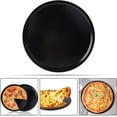 thumbnail image 4 of Bandeja Metálica Redonda Antiadherente para Pizza, Molde de Acero al Carbono Tamaño Mediano, Apto para Horno y Microondas, Accesorio para Hornear Pizza y Panadería, Fácil, 4 of 4