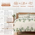 thumbnail image 6 of Pastoral Green Leaf Bedding Duvet Cover Set Queen Size 4 Pieces Watercolor Vintage Linen Texture Bedding Set with Zipper Closure, 1 Comforter Cover 90x92 Inches 1 Flat Sheet & 2 Pillow Cases, 6 of 7