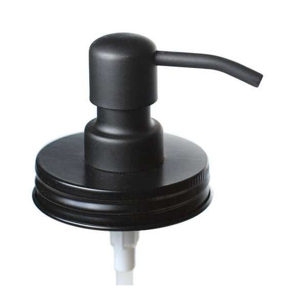 Jarmazing Products Black Mason Jar Soap Dispenser Lids - One Pack - For all Regular Mouth Canning Jars - Made from Rust Proof Stainless Steel